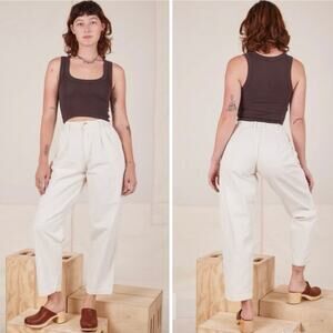 Big Bud Press Heavyweight Pleated Trousers in Vintage White Tee Size XXS Classic